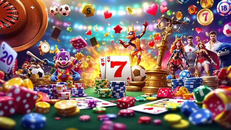 Tampilan permainan slot mobile dengan gulungan simbol berwarna